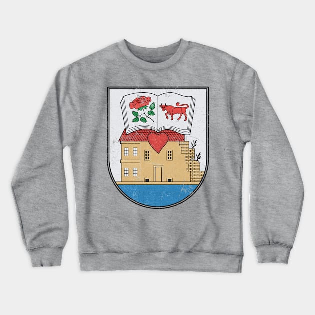 Ukmergė, Lithuania - Vintage Distressed Style Design Crewneck Sweatshirt by DankFutura